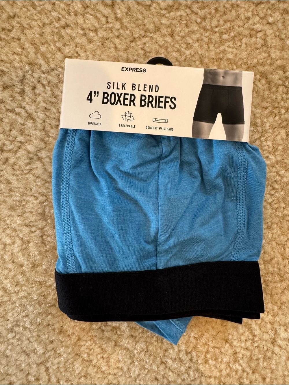 Express Silk Blend 4" Boxer Briefs - Blue